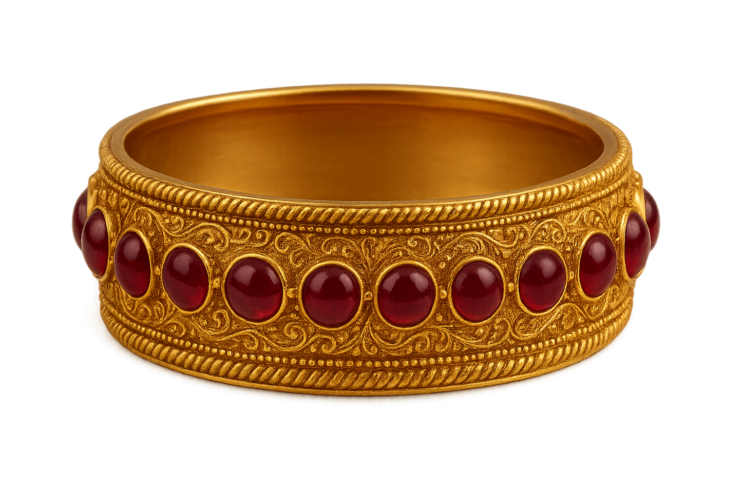 Men’s Gold Kada 81 with ruby give the image in png format no background