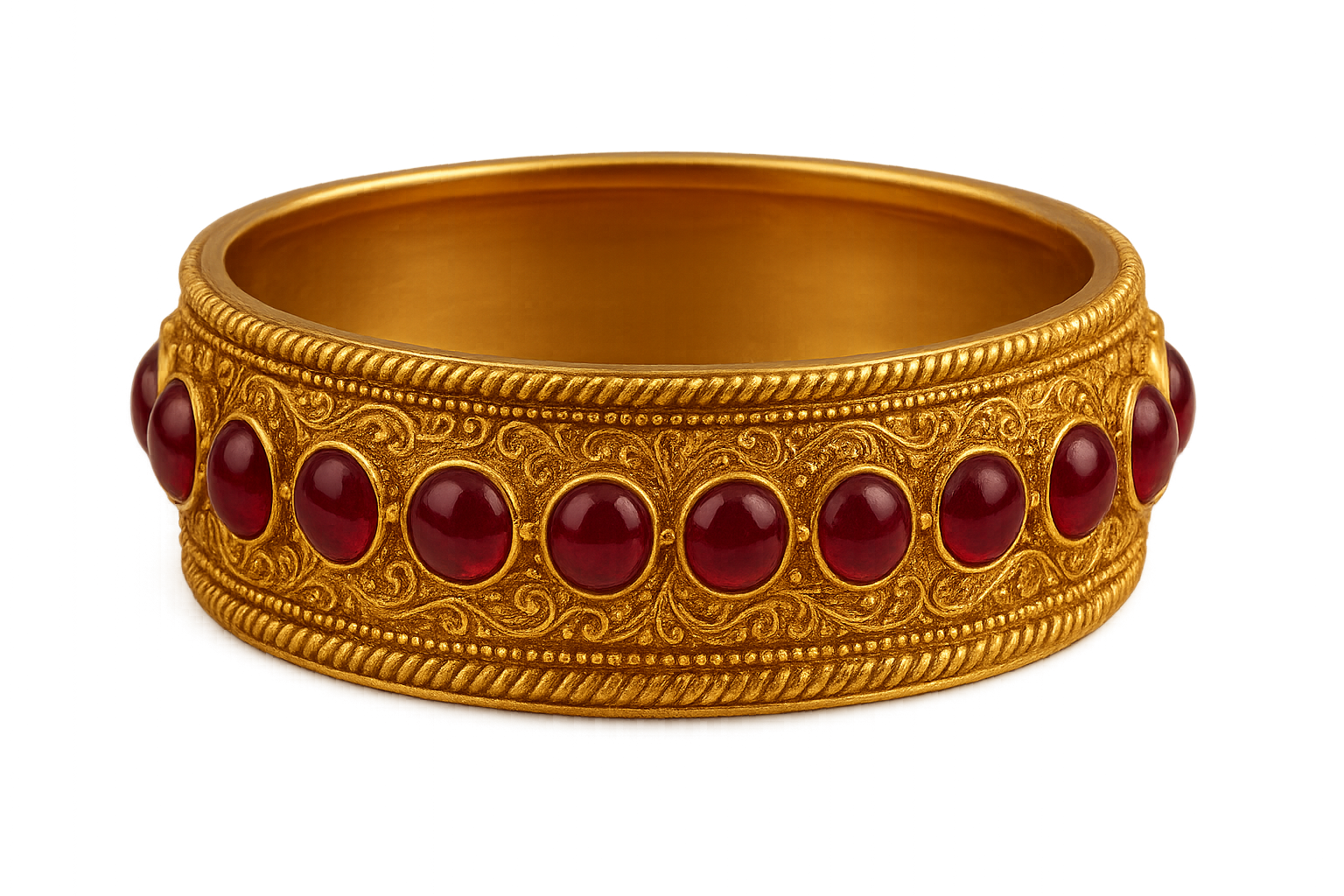 Men’s Gold Kada 81 with ruby give the image in png format no background