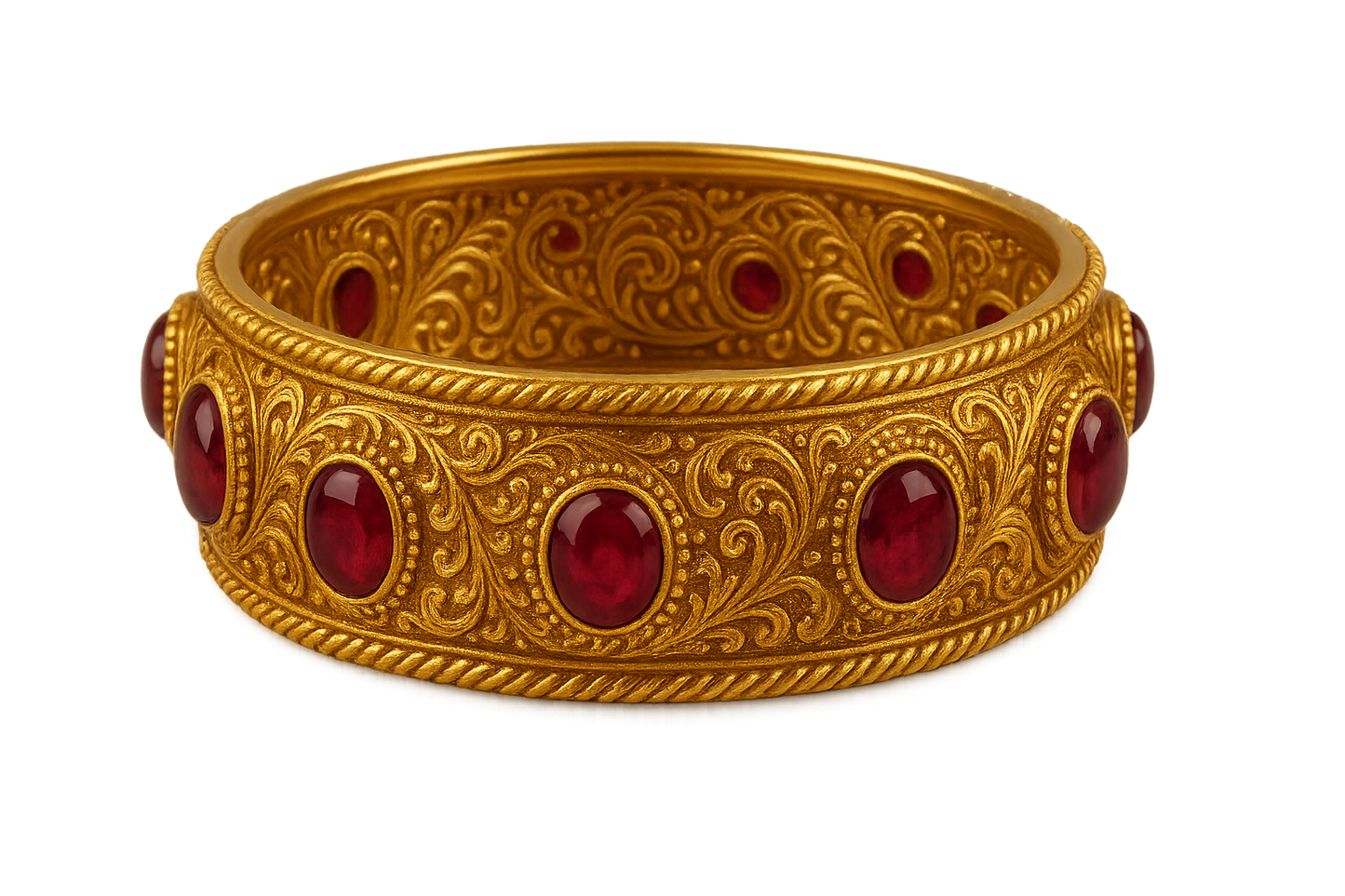 Men’s Gold Kada 81 with ruby give the image in png format no background