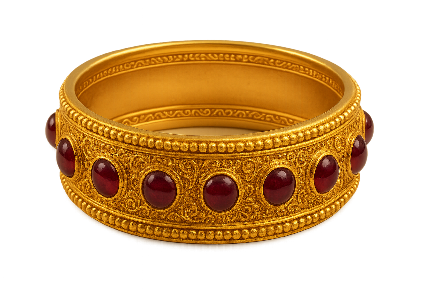 Men’s Gold Kada 81 with ruby give the image in png format no background 