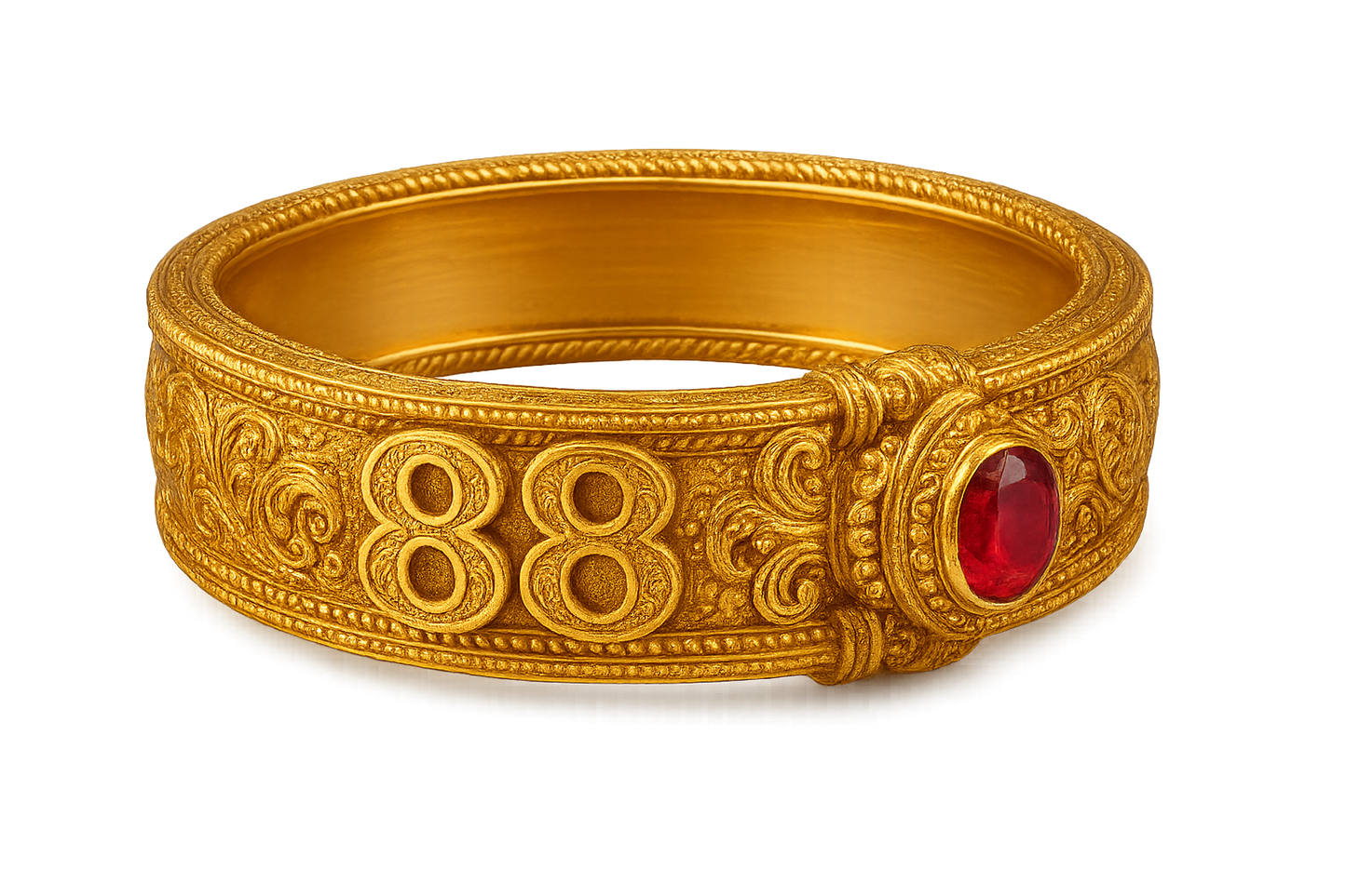 Men’s Gold Kada 88 with ruby give the image in png format no backgroud