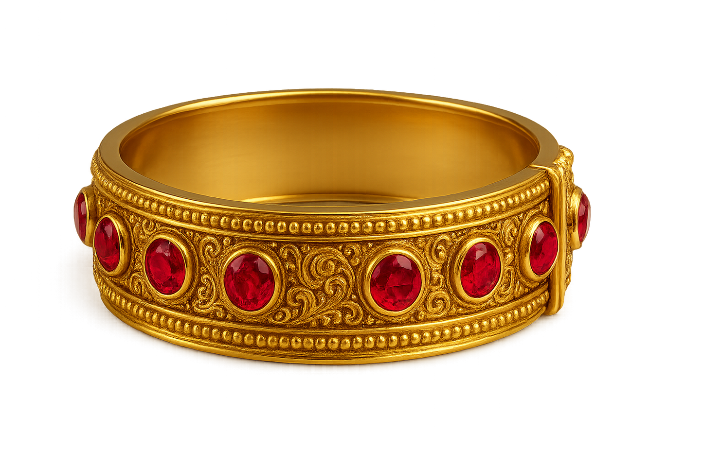 Men’s Gold Kada 88 with ruby give the image in png format no background