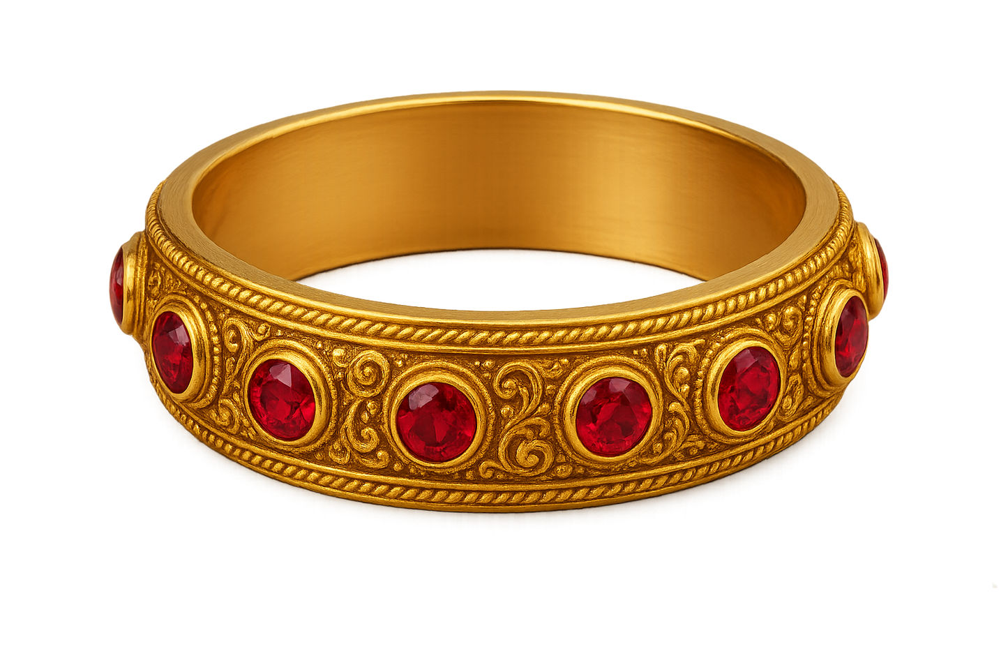 Men’s Gold Kada 88 with ruby give the image in png format no background