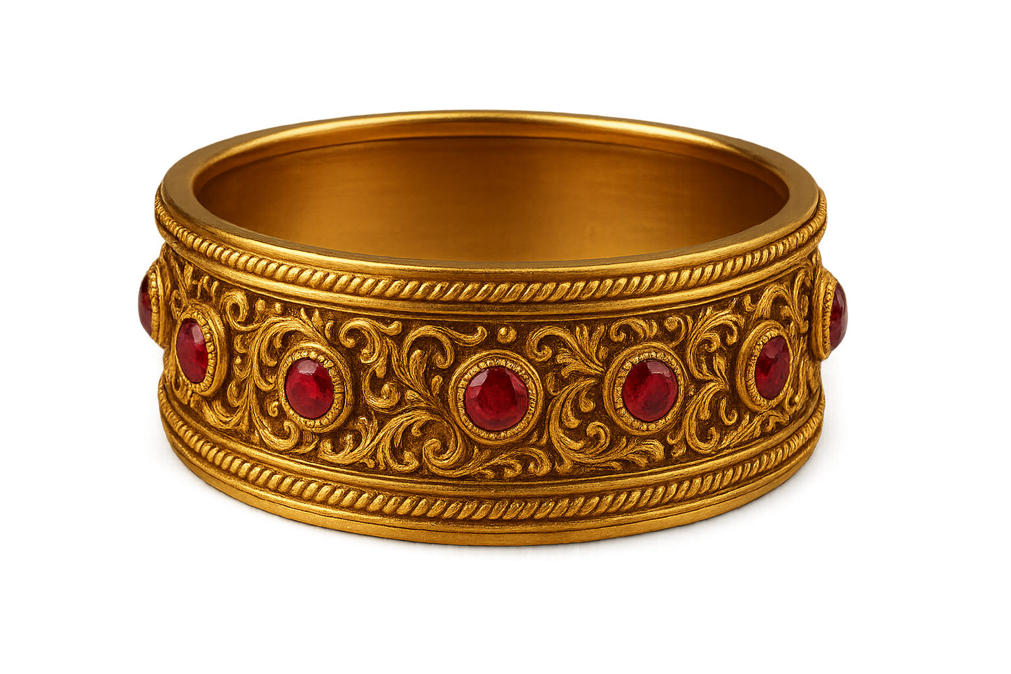 Men’s Gold Kada 88 with ruby give the image in png format no background