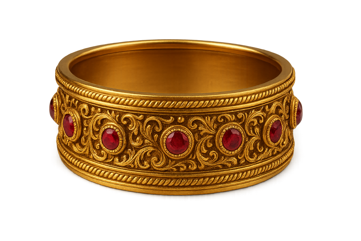 Men’s Gold Kada 88 with ruby give the image in png format no background