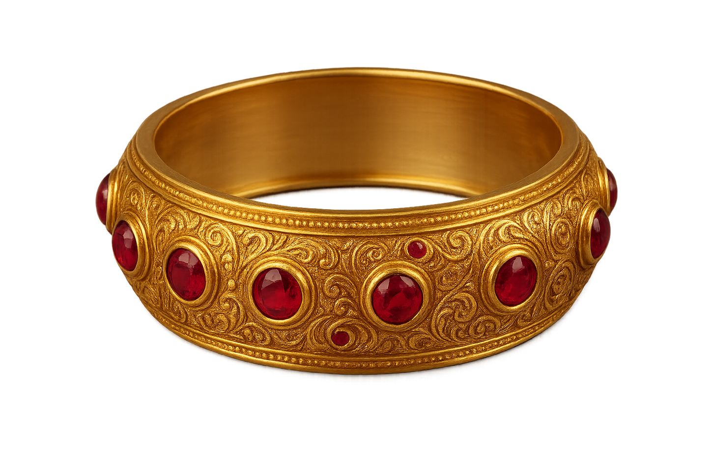 Men’s Gold Kada 88 with ruby give the image in png format no background