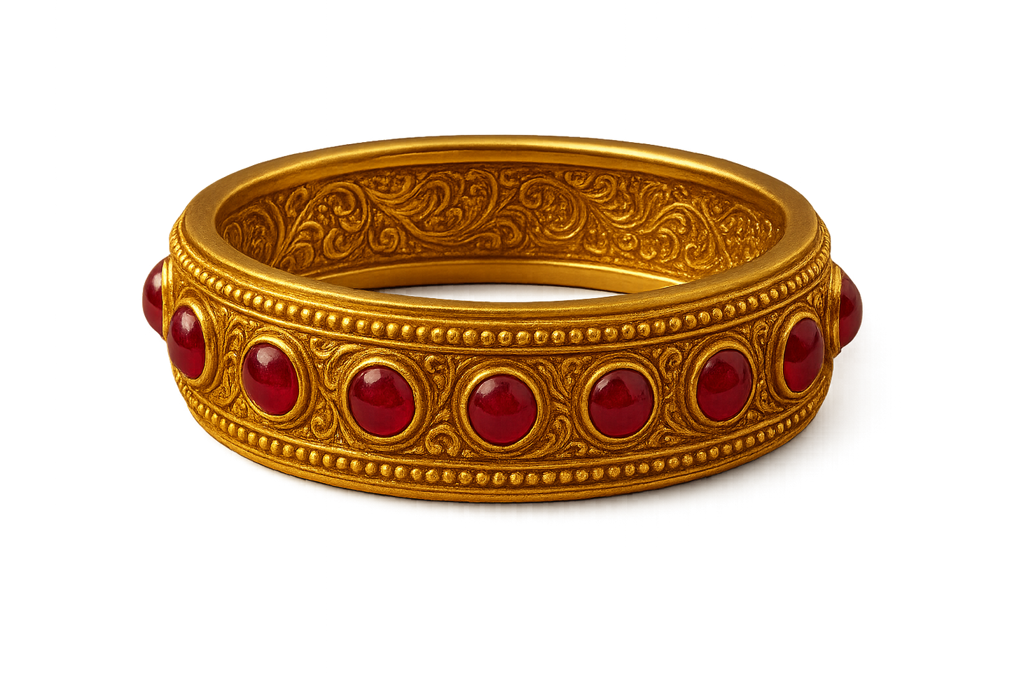 Men’s Gold Kada 88 with ruby give the image in png format no background