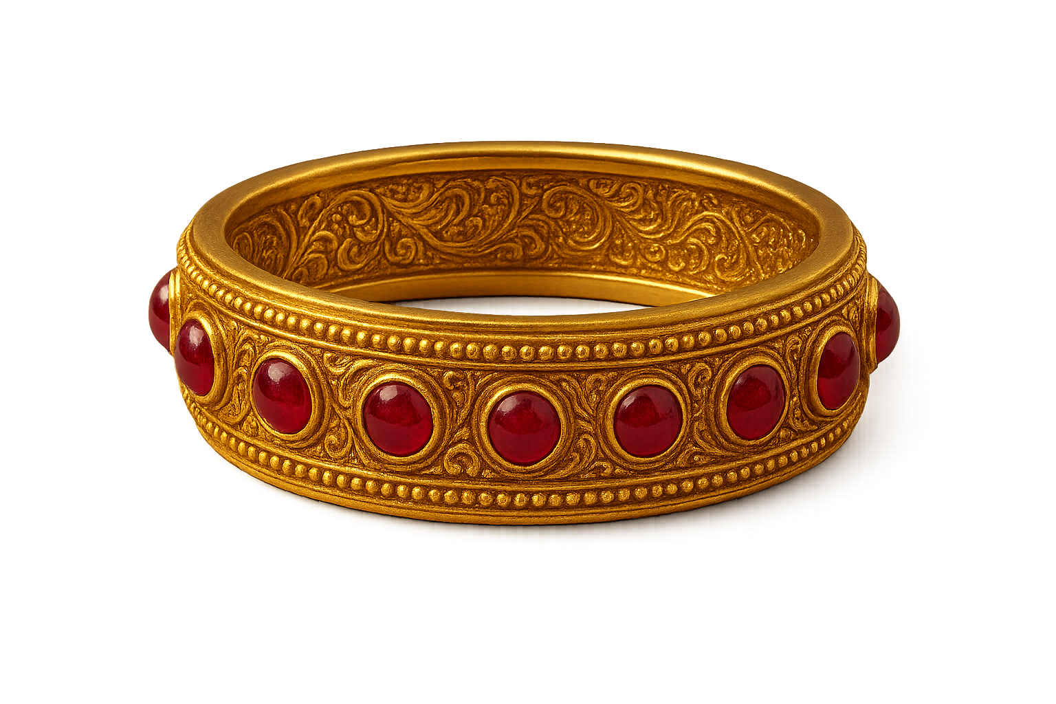 Men’s Gold Kada 88 with ruby give the image in png format no background