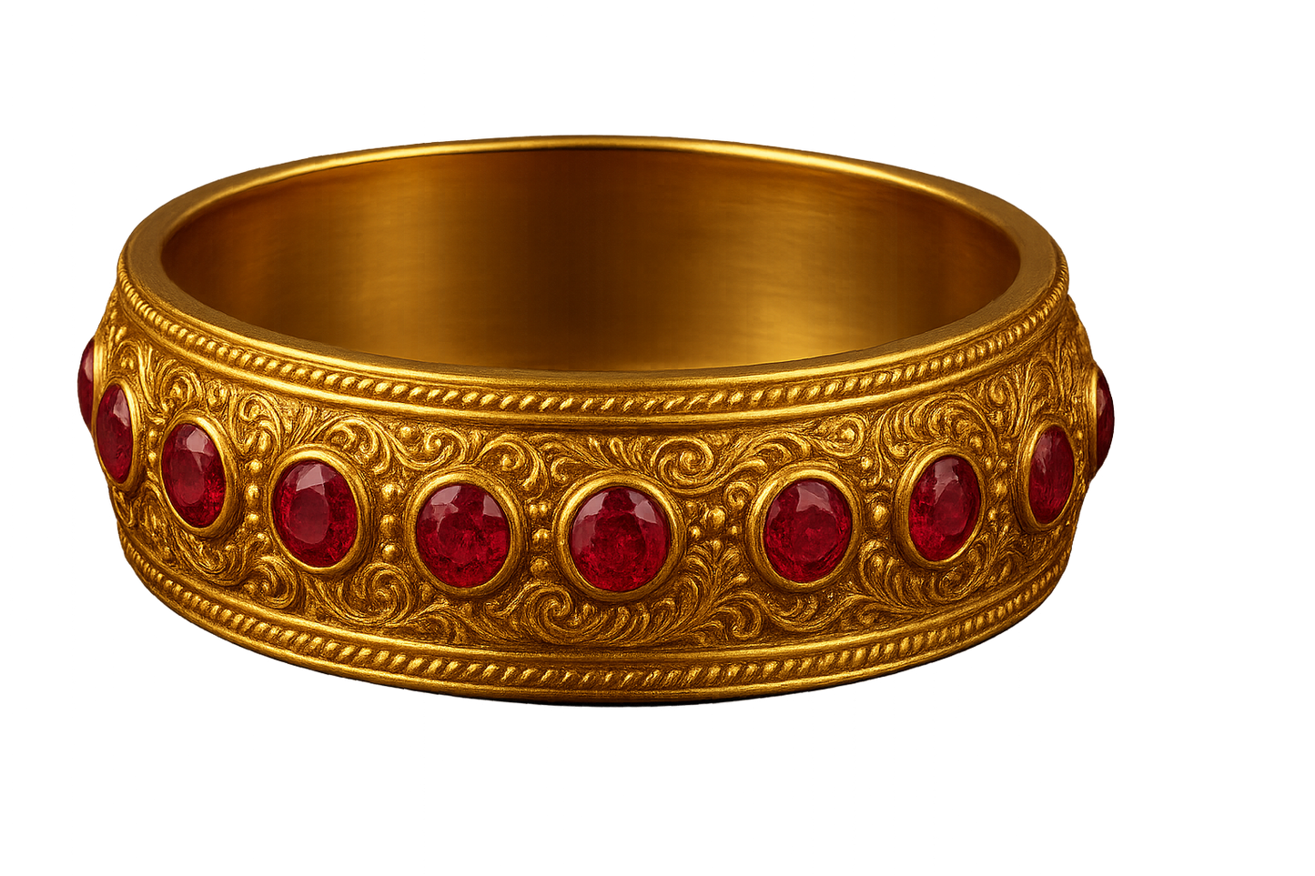 Men’s Gold Kada 93 with ruby give the image in png format no background