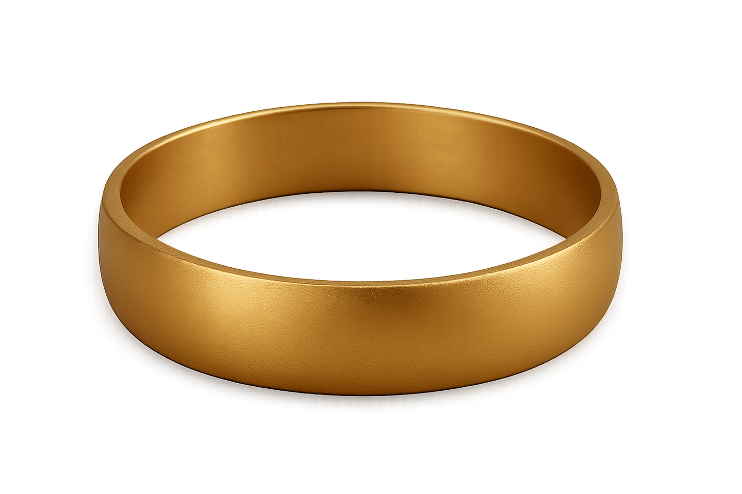 Solid gold kada with simple matte finish design, perfect for gifting and daily wear.give the image in png format no background