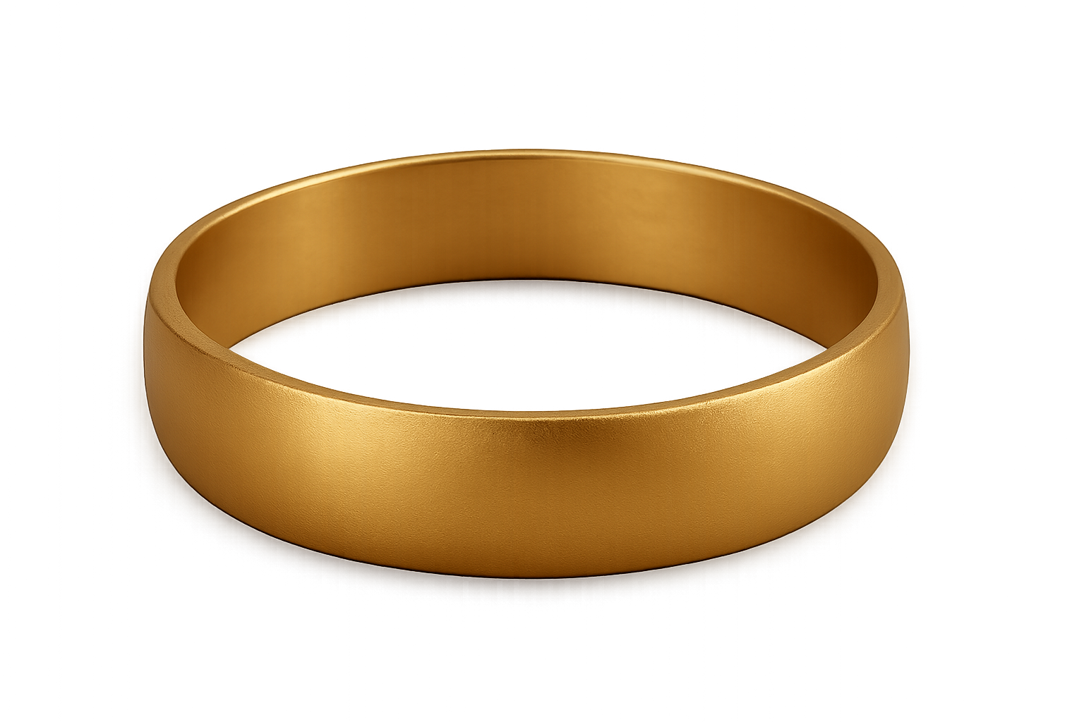 Solid gold kada with simple matte finish design, perfect for gifting and daily wear.give the image in png format no background