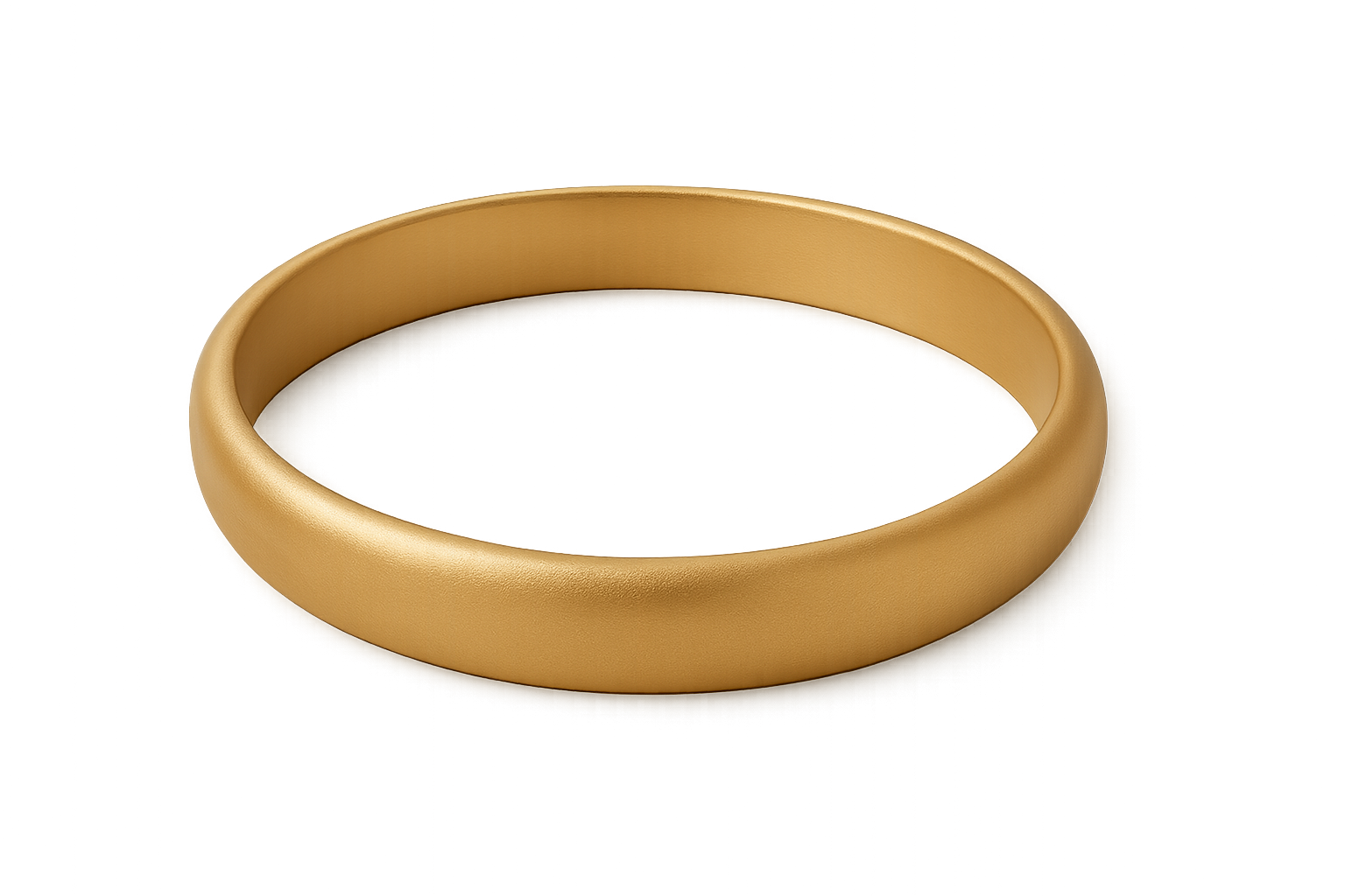 Solid gold kada with simple matte finish design, perfect for gifting and daily wear. give the image in png format no background