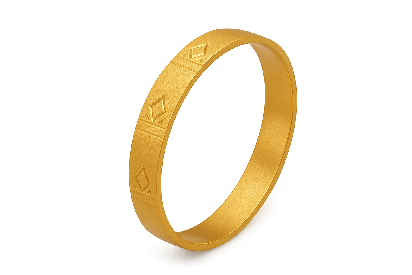 Solid gold kada with simple matte finish design, perfect for gifting and daily wear. give the image in png format no background