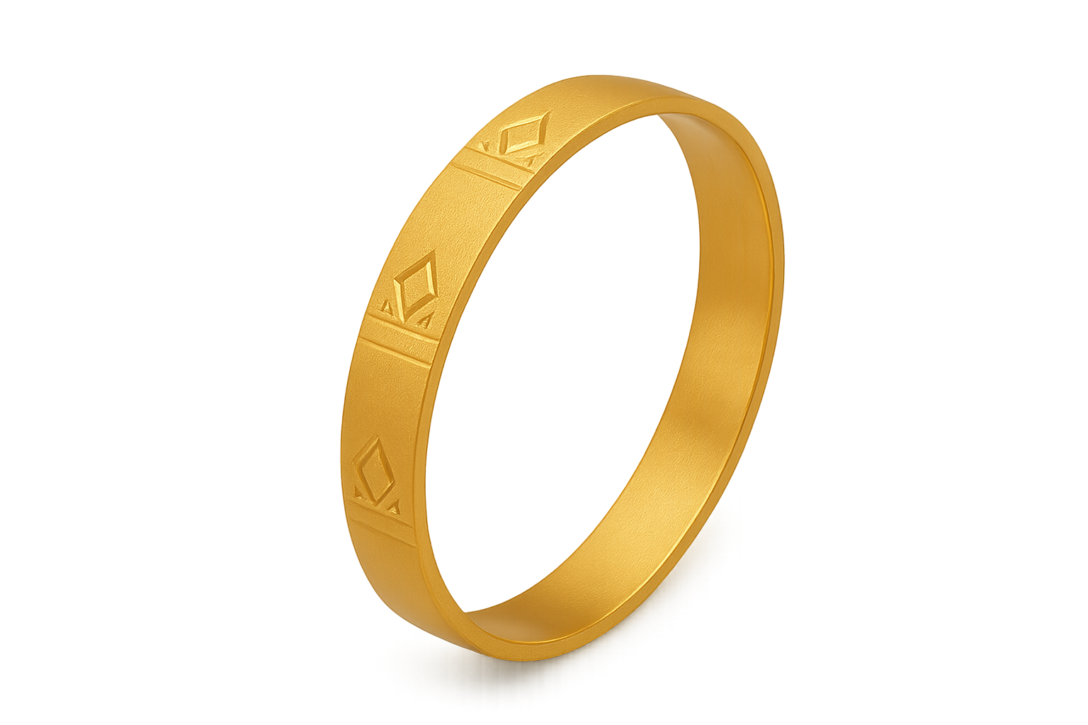Solid gold kada with simple matte finish design, perfect for gifting and daily wear. give the image in png format no background