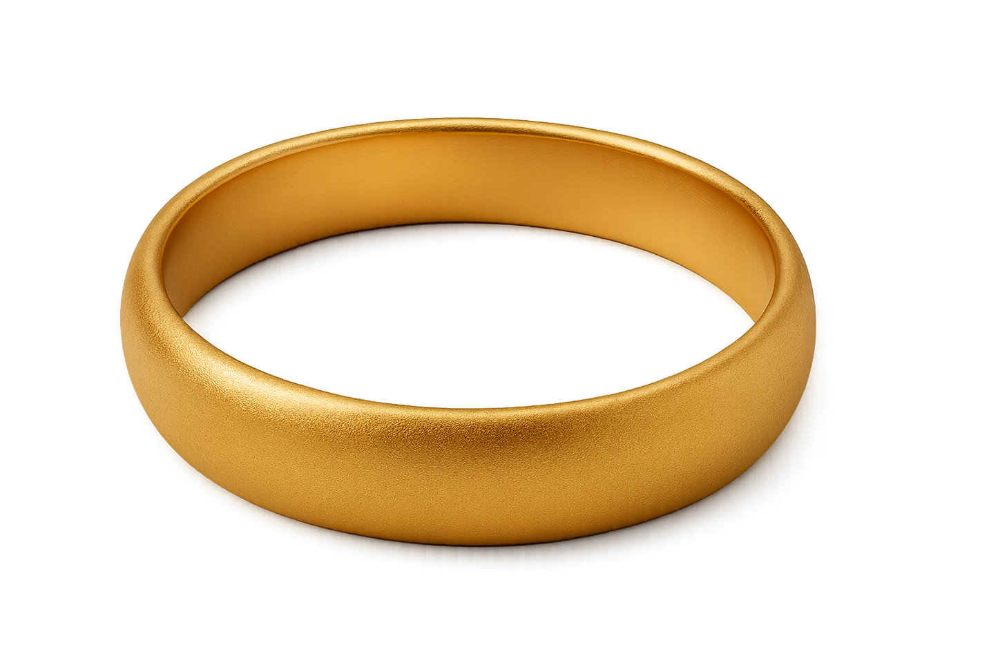 Solid gold kada with simple matte finish design, perfect for gifting and daily wear. give the image in png format no background