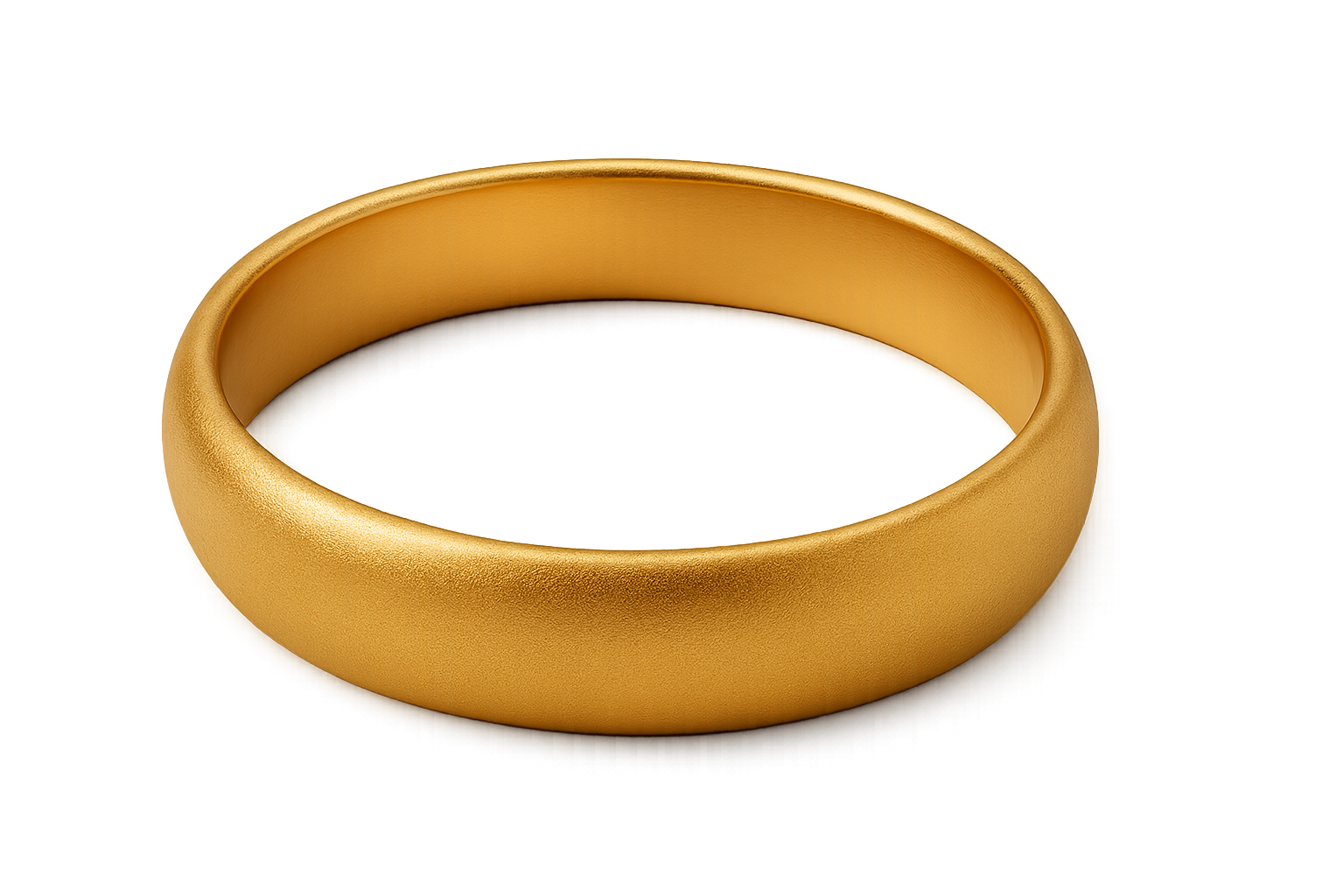 Solid gold kada with simple matte finish design, perfect for gifting and daily wear. give the image in png format no background