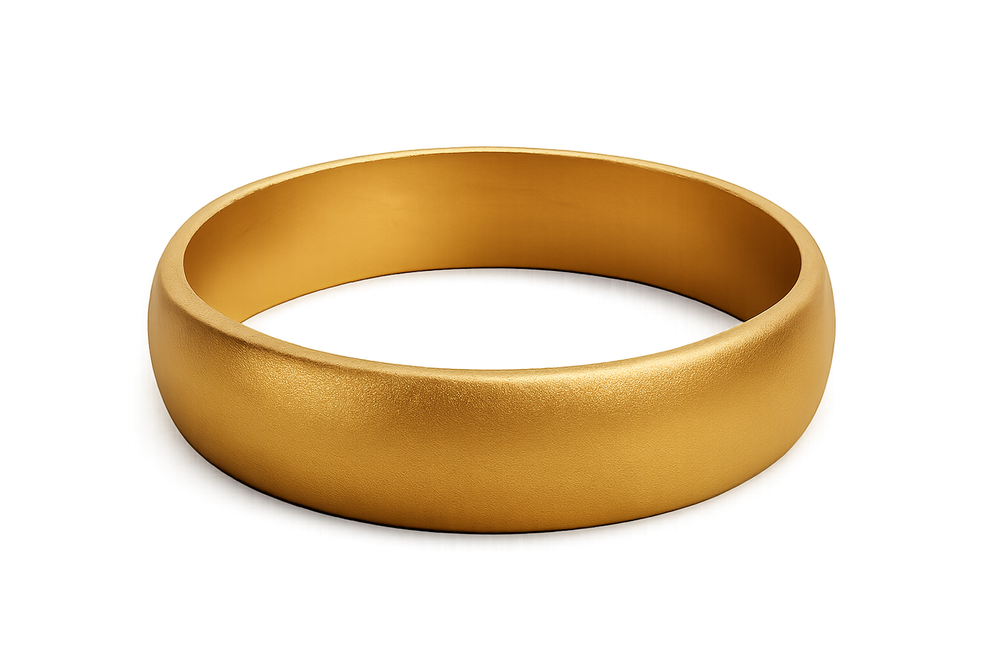 Solid gold kada with simple matte finish design, perfect for gifting and daily wear. give the image in png format no background