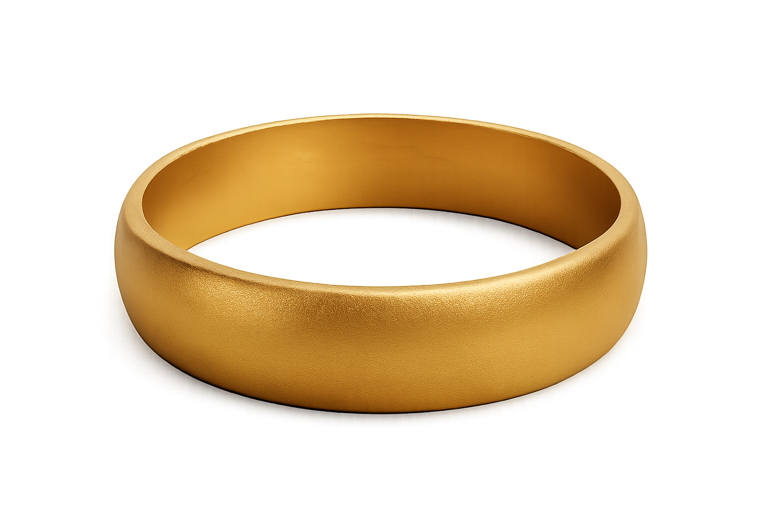 Solid gold kada with simple matte finish design, perfect for gifting and daily wear. give the image in png format no background