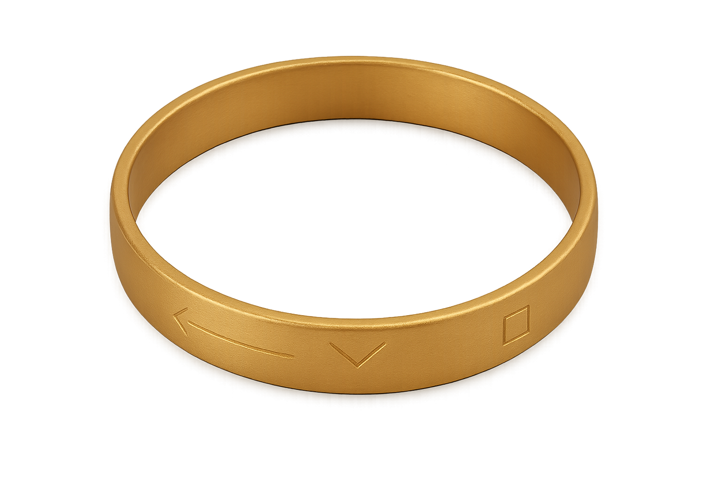 Solid gold kada with simple matte finish design, perfect for gifting and daily wear.give the image in png format no background