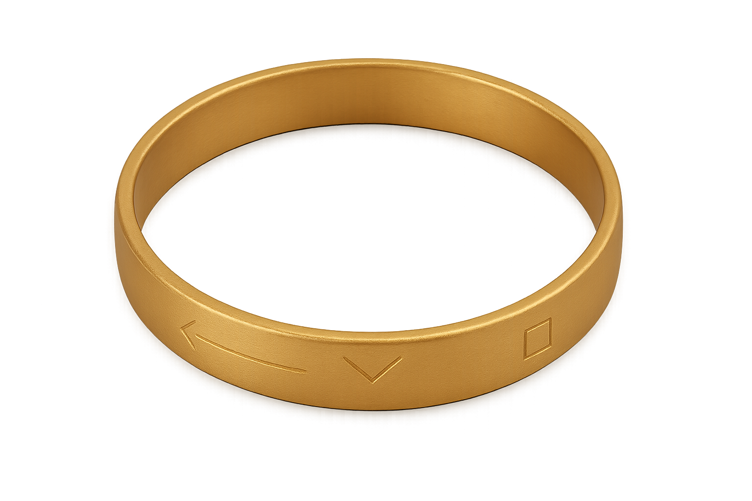 Solid gold kada with simple matte finish design, perfect for gifting and daily wear.give the image in png format no background