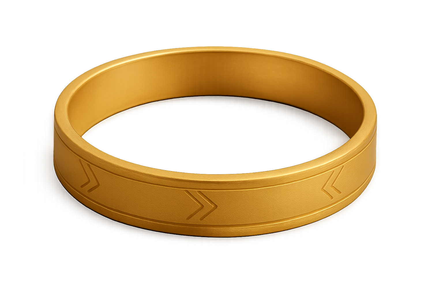 Solid gold kada with simple matte finish design, perfect for gifting and daily wear. give the image in png format no background