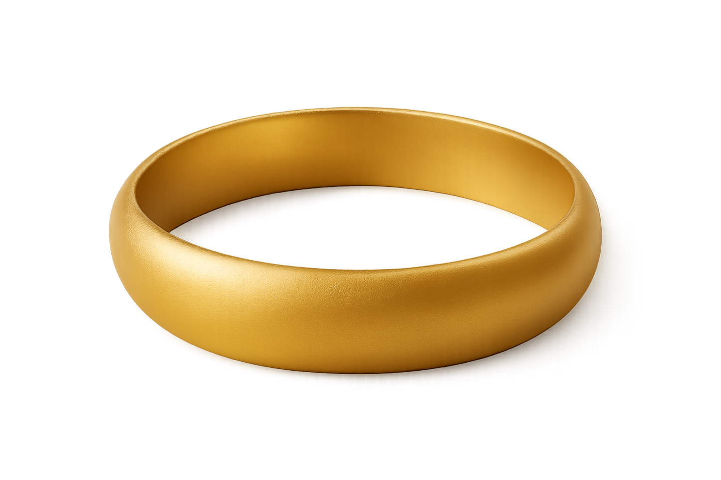 Solid gold kada with simple matte finish design, perfect for gifting and daily wear. give the image in png format no background