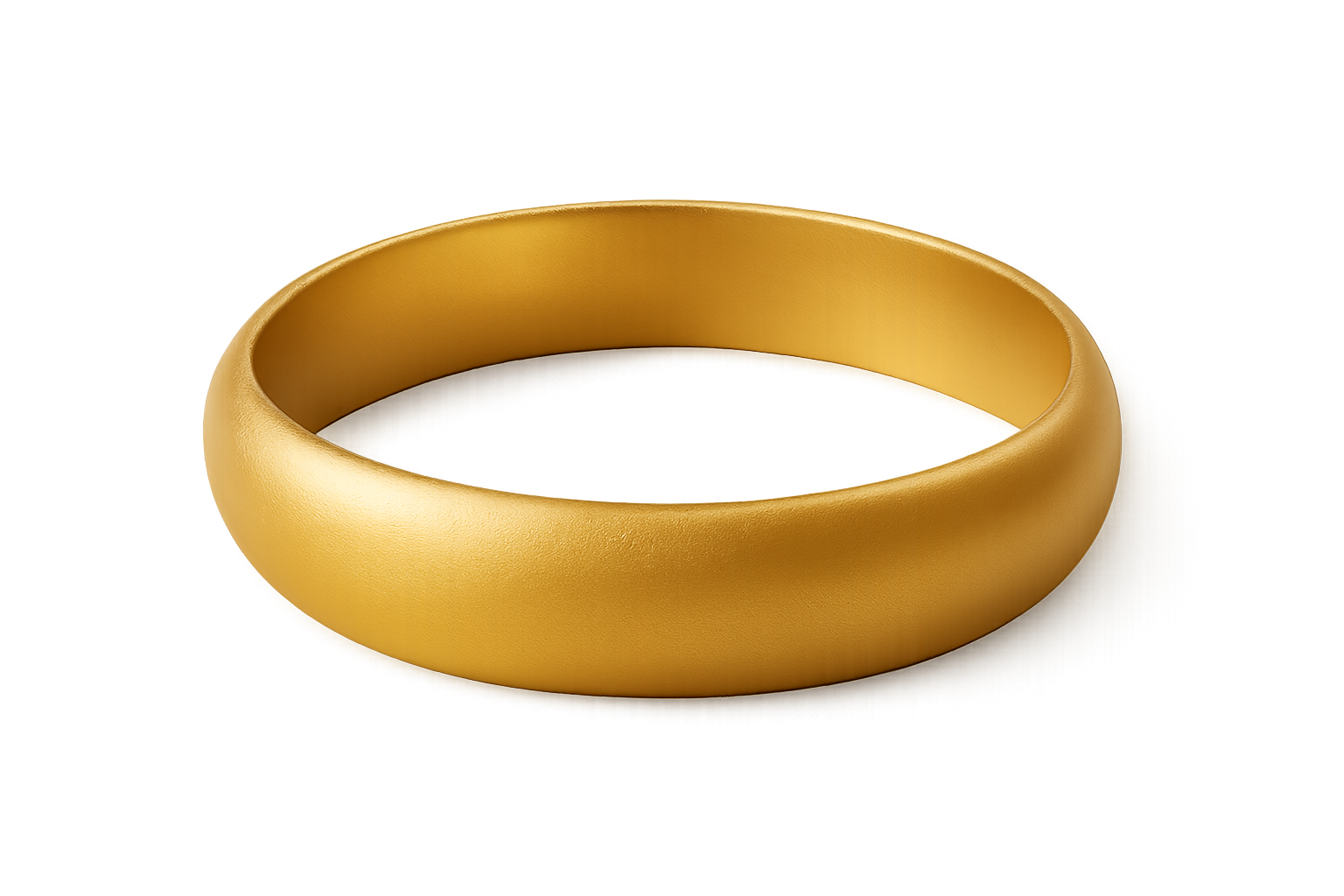 Solid gold kada with simple matte finish design, perfect for gifting and daily wear. give the image in png format no background