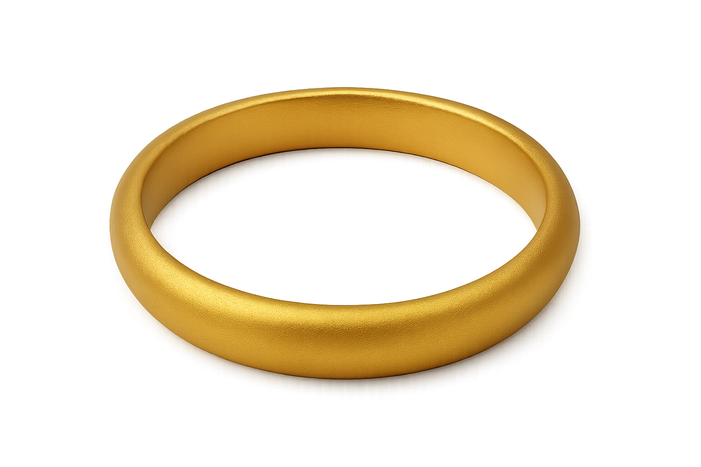 Solid gold kada with simple matte finish design, perfect for gifting and daily wear. give the image in png format no background