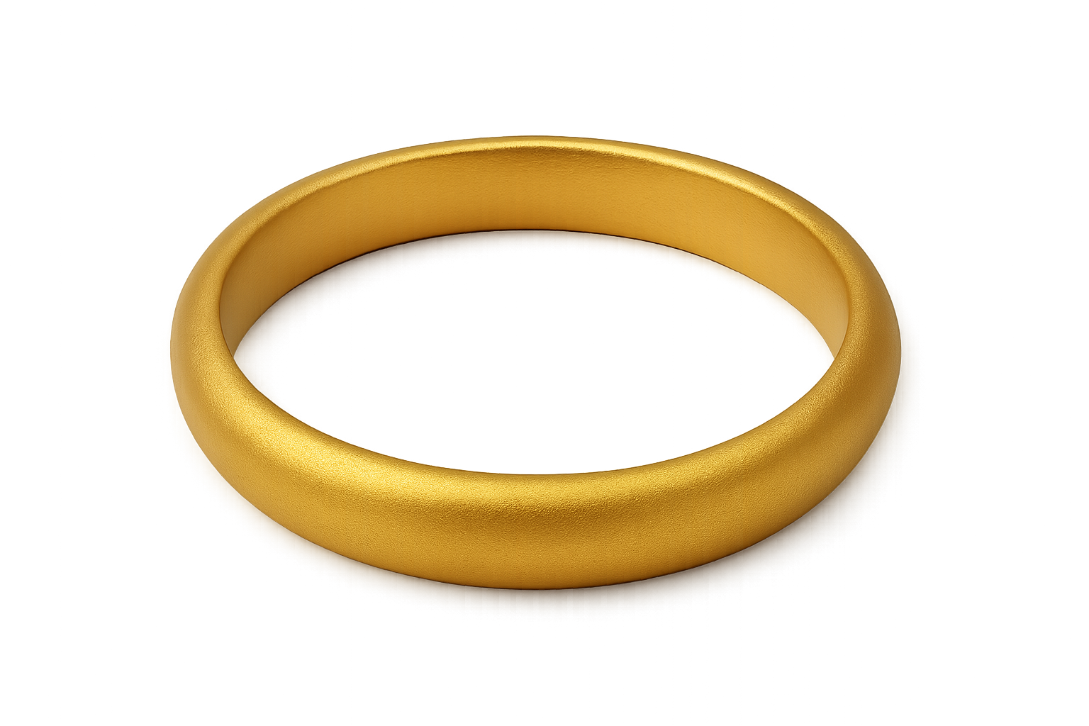 Solid gold kada with simple matte finish design, perfect for gifting and daily wear. give the image in png format no background