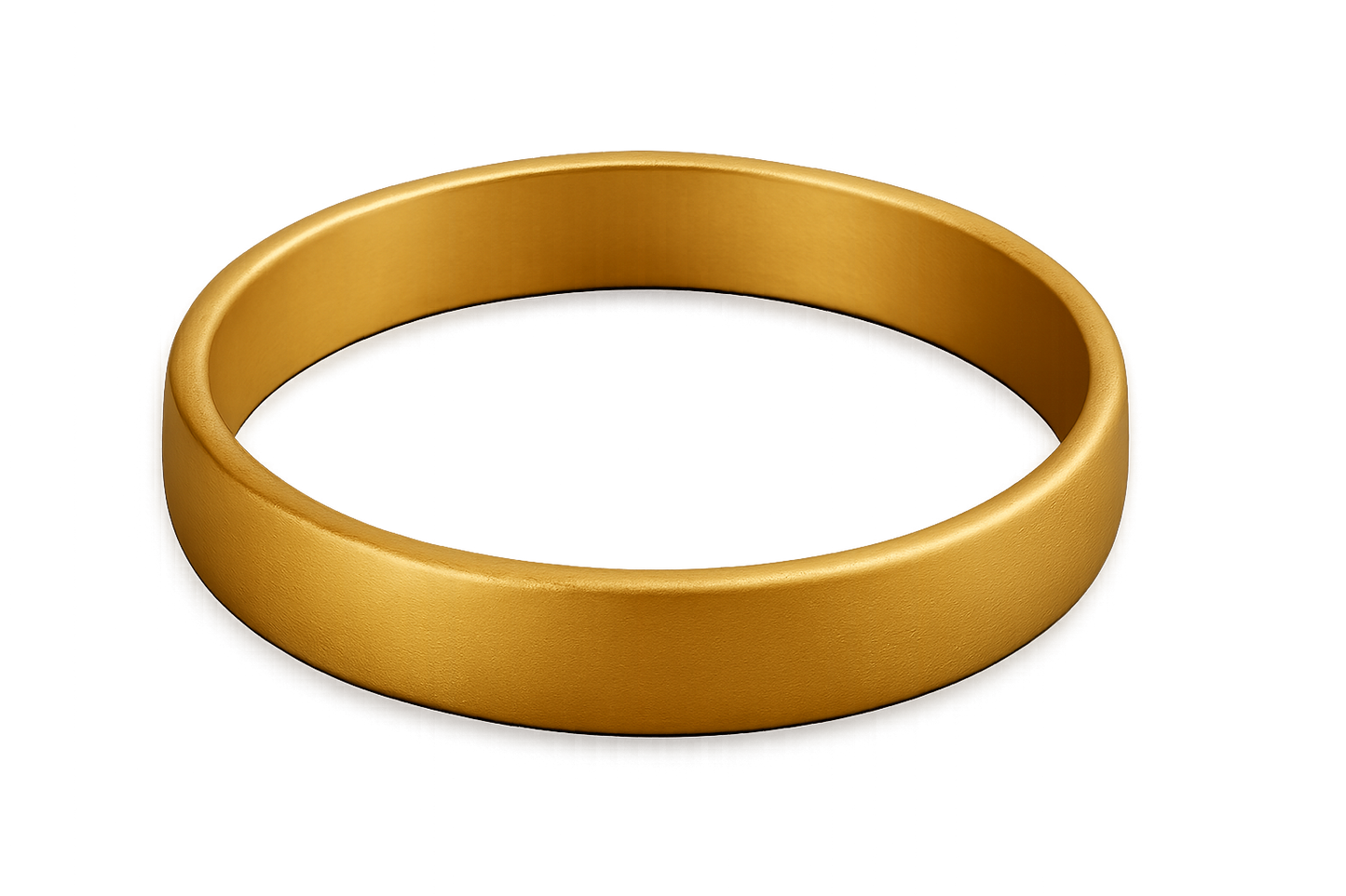 Solid gold kada with simple matte finish design, perfect for gifting and daily wear. give the image in png format no background