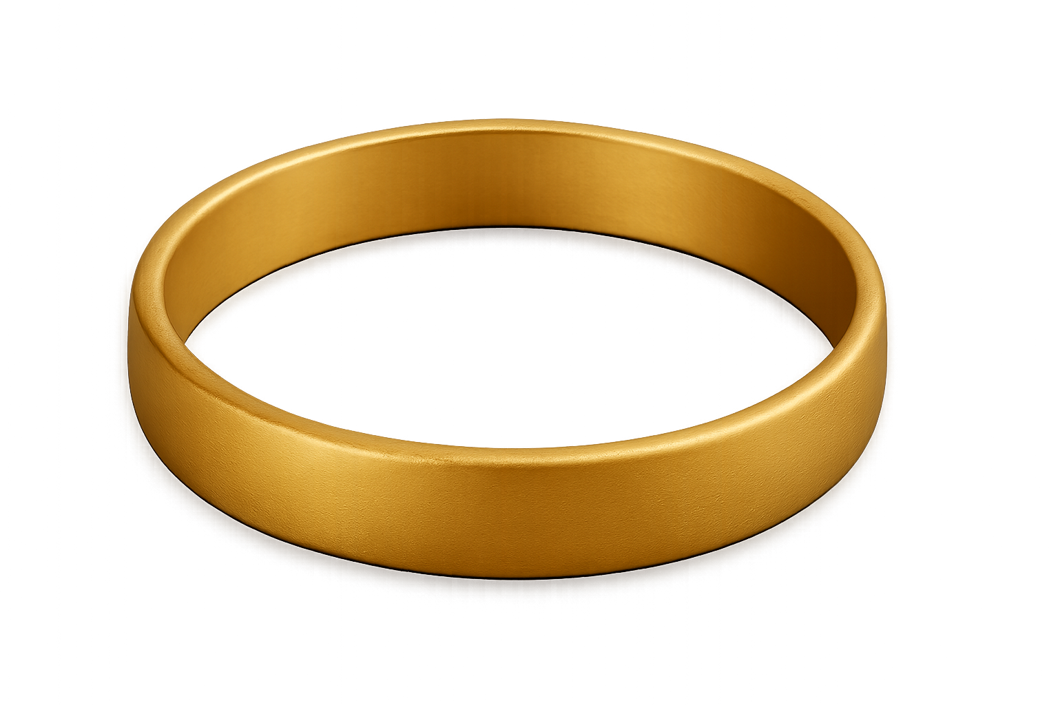 Solid gold kada with simple matte finish design, perfect for gifting and daily wear. give the image in png format no background