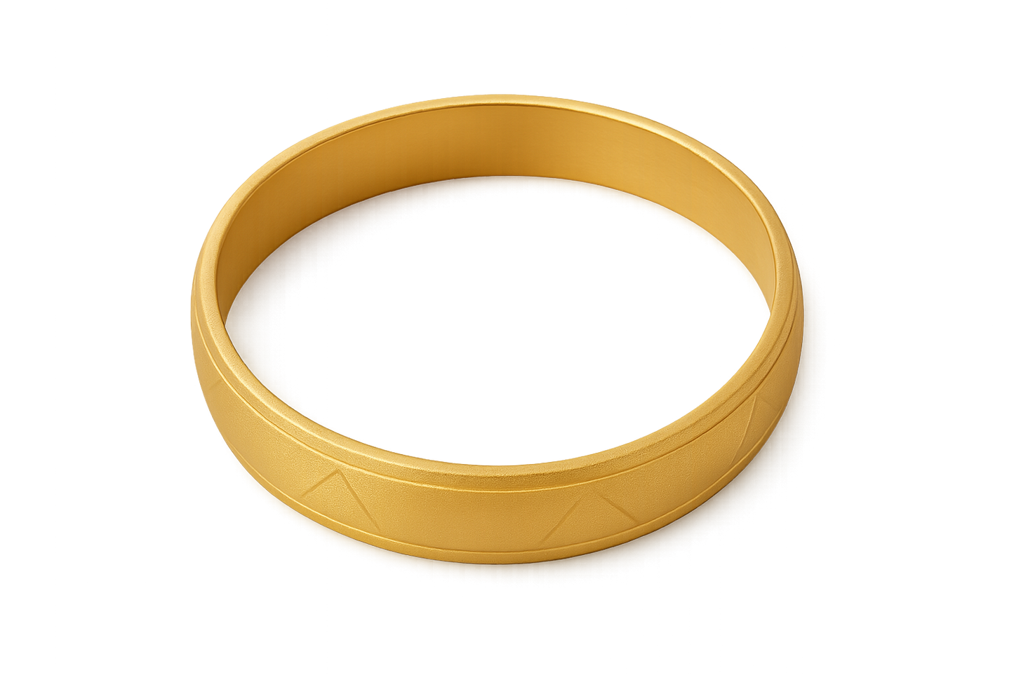Solid gold kada with simple matte finish design, perfect for gifting and daily wear. give the image in png format no background