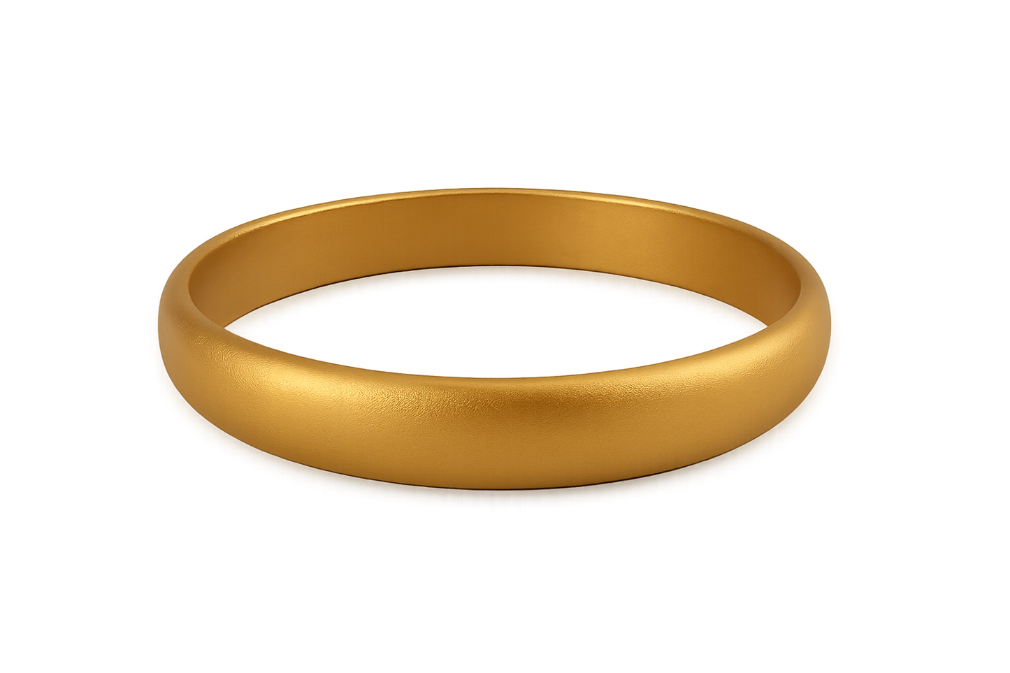 Solid gold kada with simple matte finish design, perfect for gifting and daily wear. give the image in png format no background