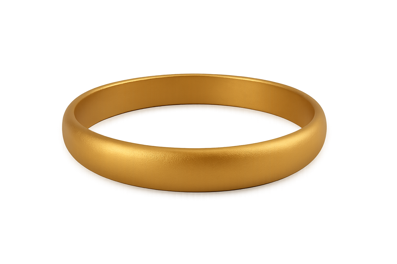 Solid gold kada with simple matte finish design, perfect for gifting and daily wear. give the image in png format no background
