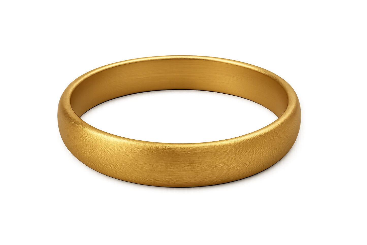 Solid gold kada with simple matte finish design, perfect for gifting and daily wear. give the image in png format no background