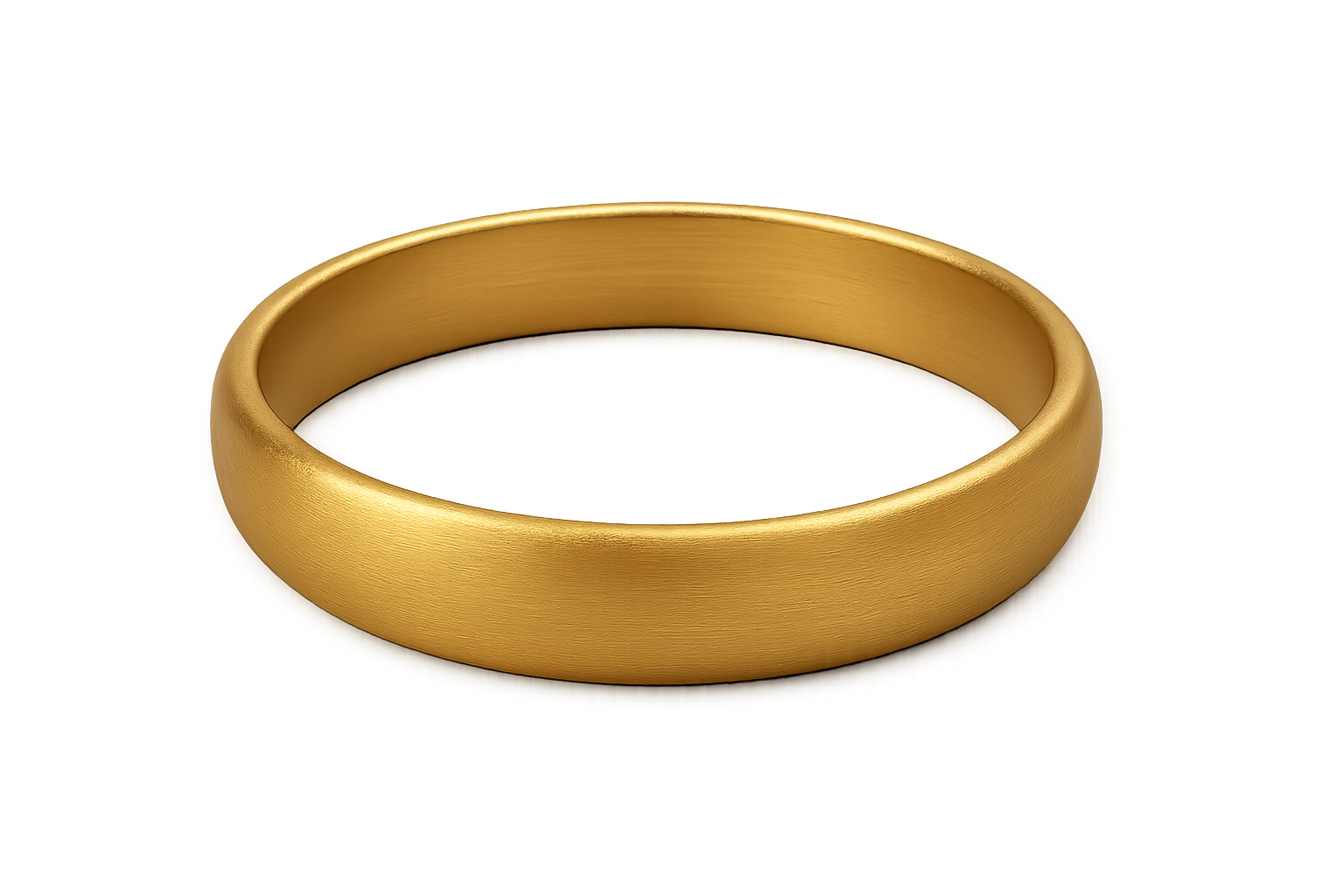 Solid gold kada with simple matte finish design, perfect for gifting and daily wear. give the image in png format no background