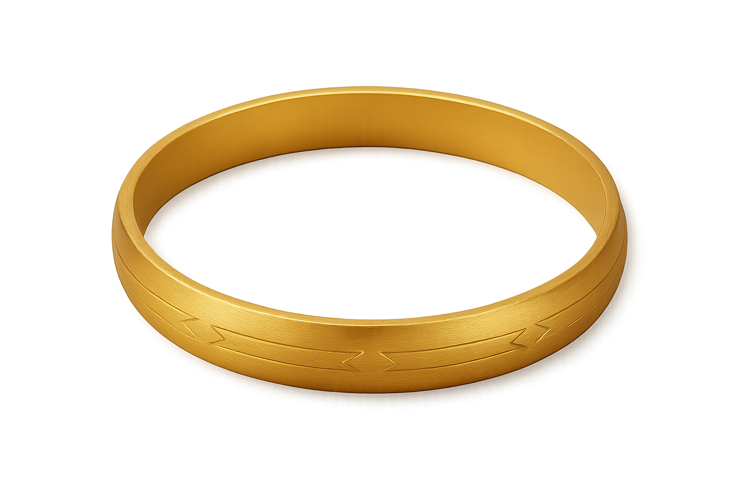 Solid gold kada with simple matte finish design, perfect for gifting and daily wear. give the image in png format no background
