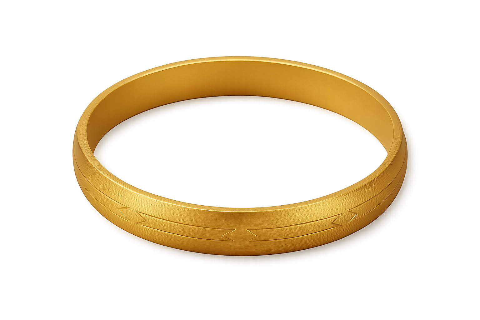 Solid gold kada with simple matte finish design, perfect for gifting and daily wear. give the image in png format no background