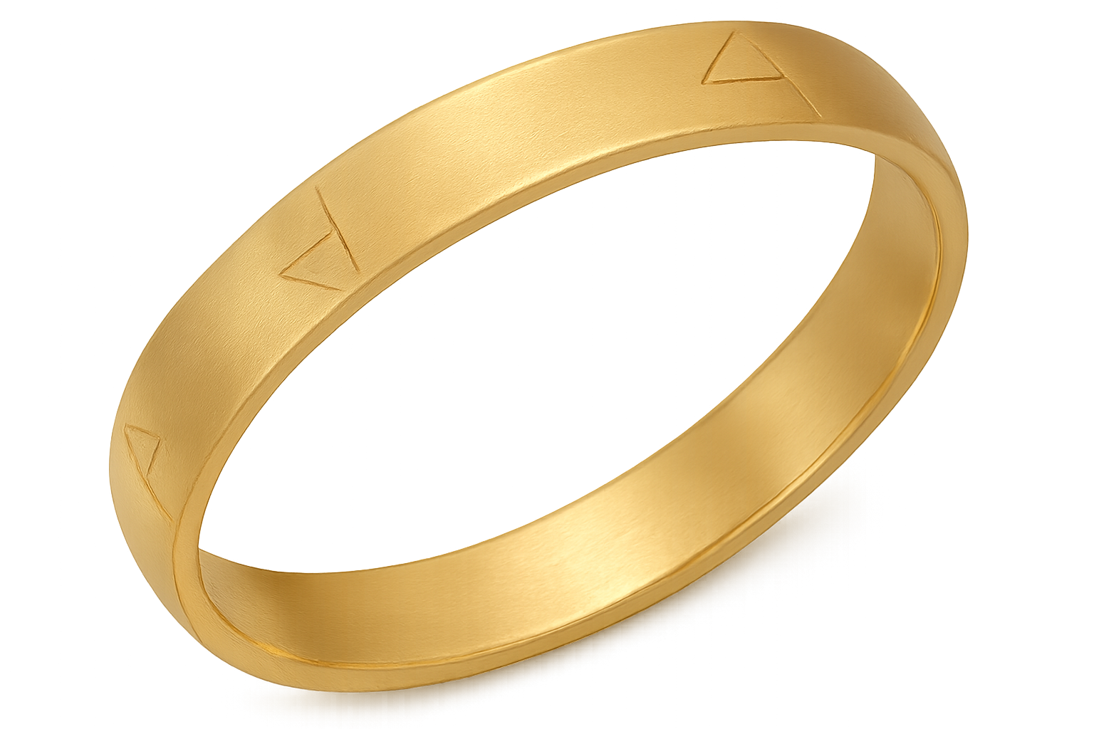 Solid gold kada with simple matte finish design, perfect for gifting and daily wear give the image in png format no background