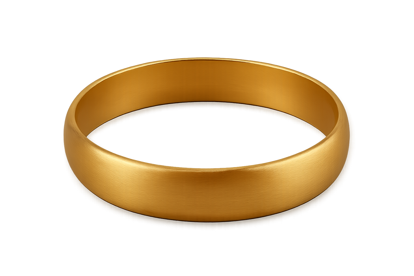 Solid gold kada with simple matte finish design, perfect for gifting and daily wear. give the image in png format no background