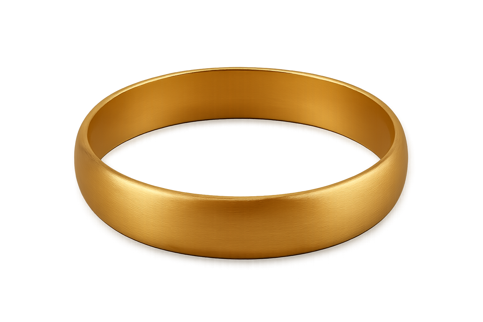 Solid gold kada with simple matte finish design, perfect for gifting and daily wear. give the image in png format no background