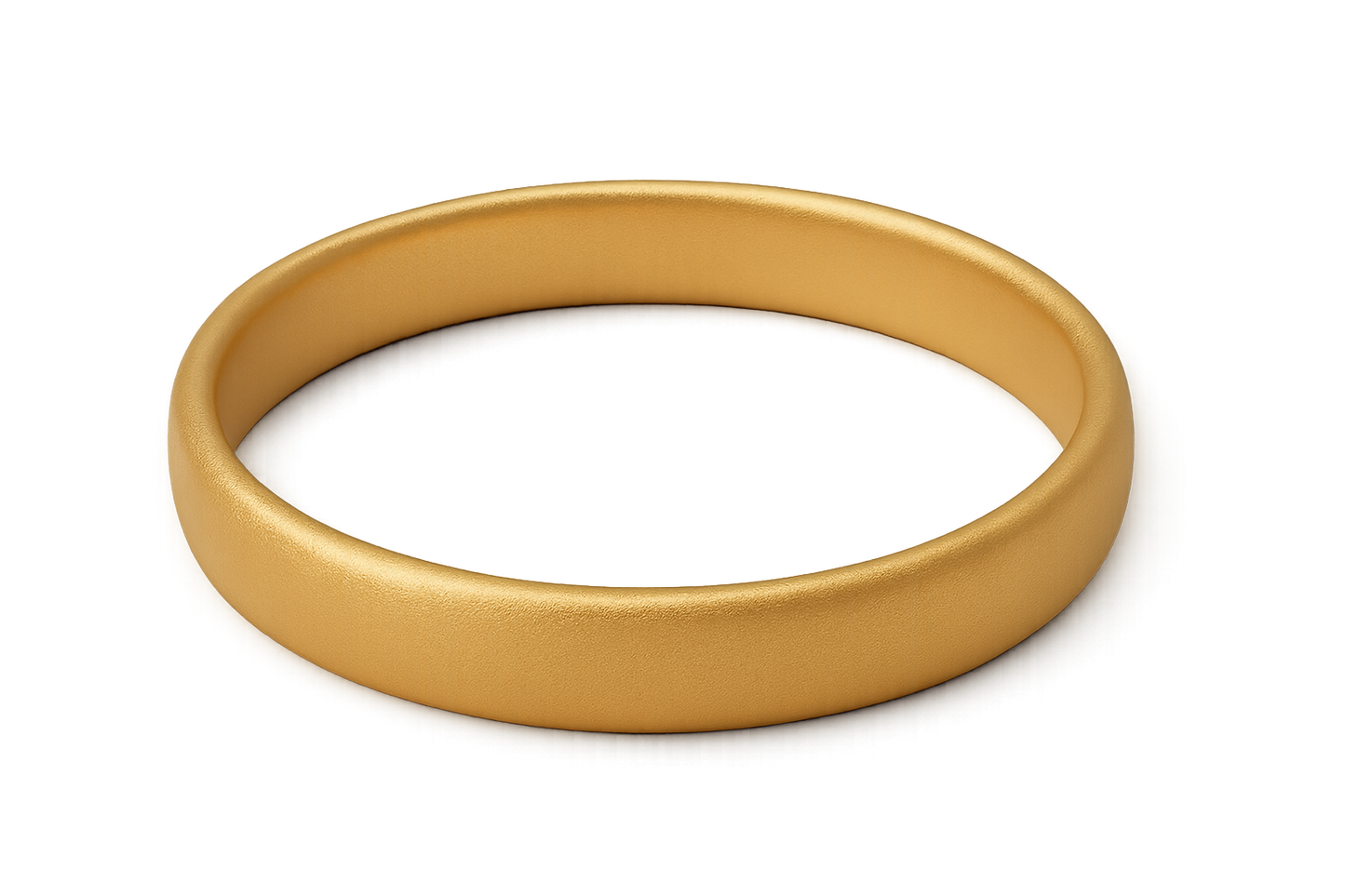 Solid gold kada with simple matte finish design, perfect for gifting and daily wear. give the image n png format no background