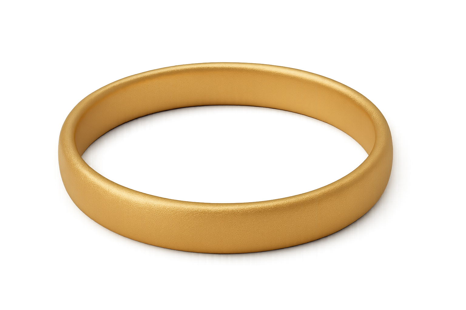 Solid gold kada with simple matte finish design, perfect for gifting and daily wear. give the image n png format no background