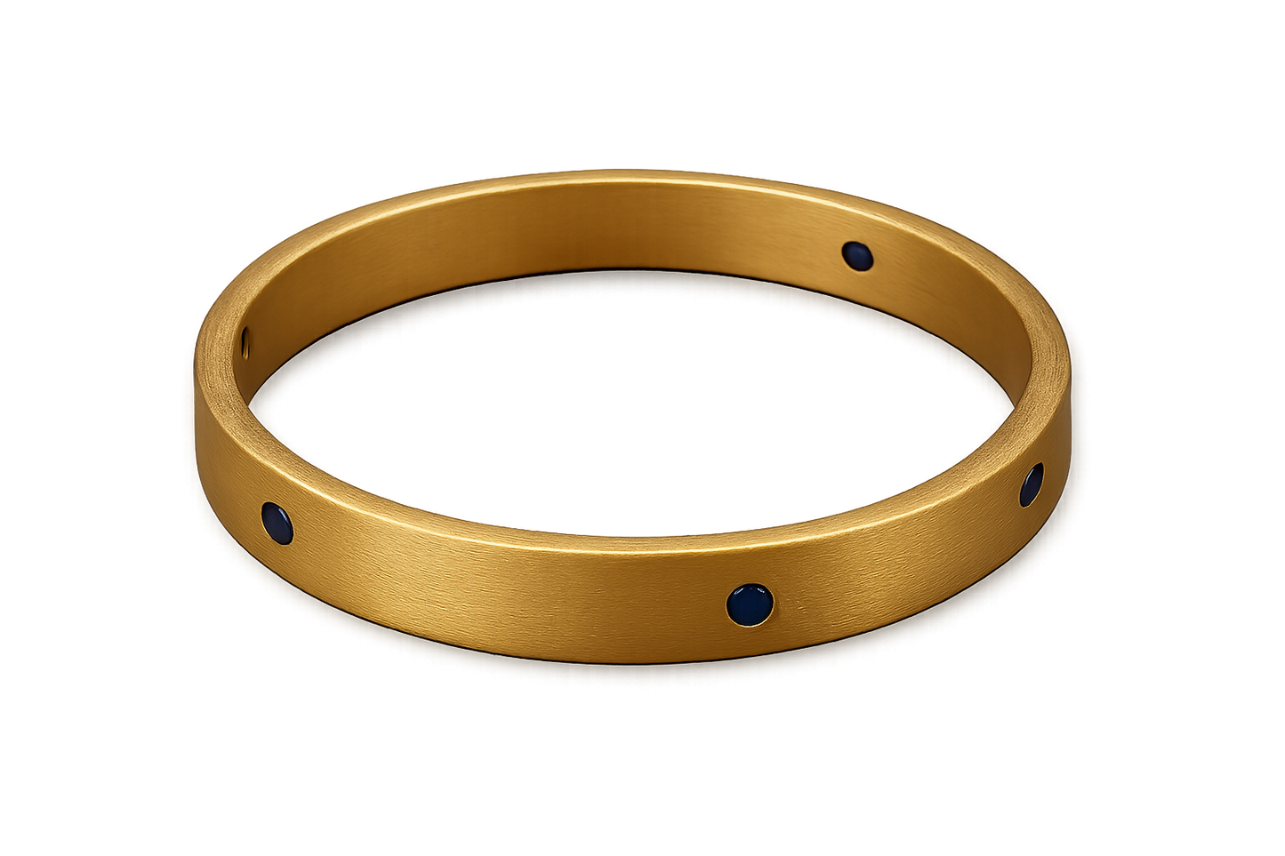 Solid gold kada with simple matte finish design, perfect for gifting and daily wear. sapphire give the image in png format no background