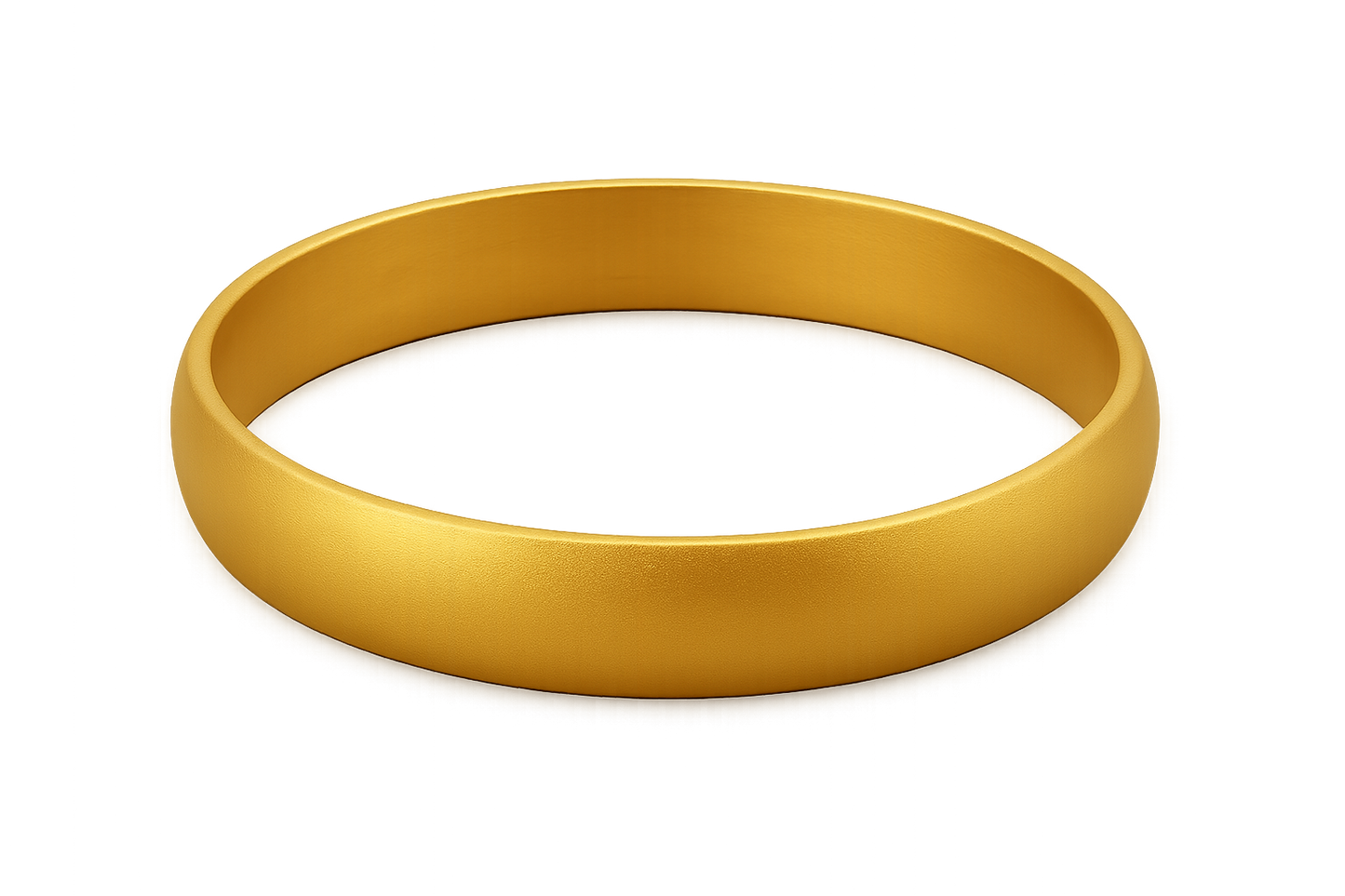 Solid gold kada with simple matte finish design, perfect for gifting and daily wear. with none give the image in png format no background 