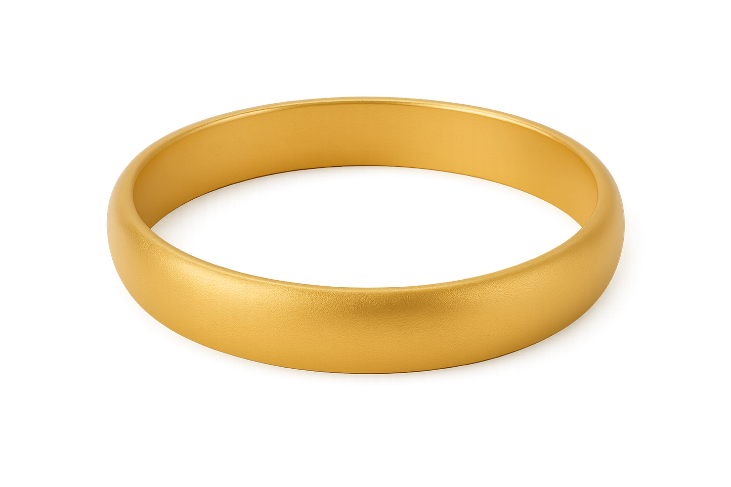 Solid gold kada with simple matte finish design, perfect for gifting and daily wear. with none give the image in png format no background