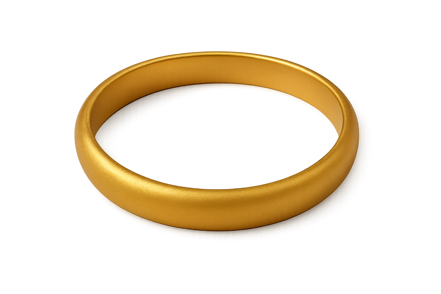 Solid gold kada with simple matte finish design, perfect for gifting and daily wear. with none give the image in png format no background