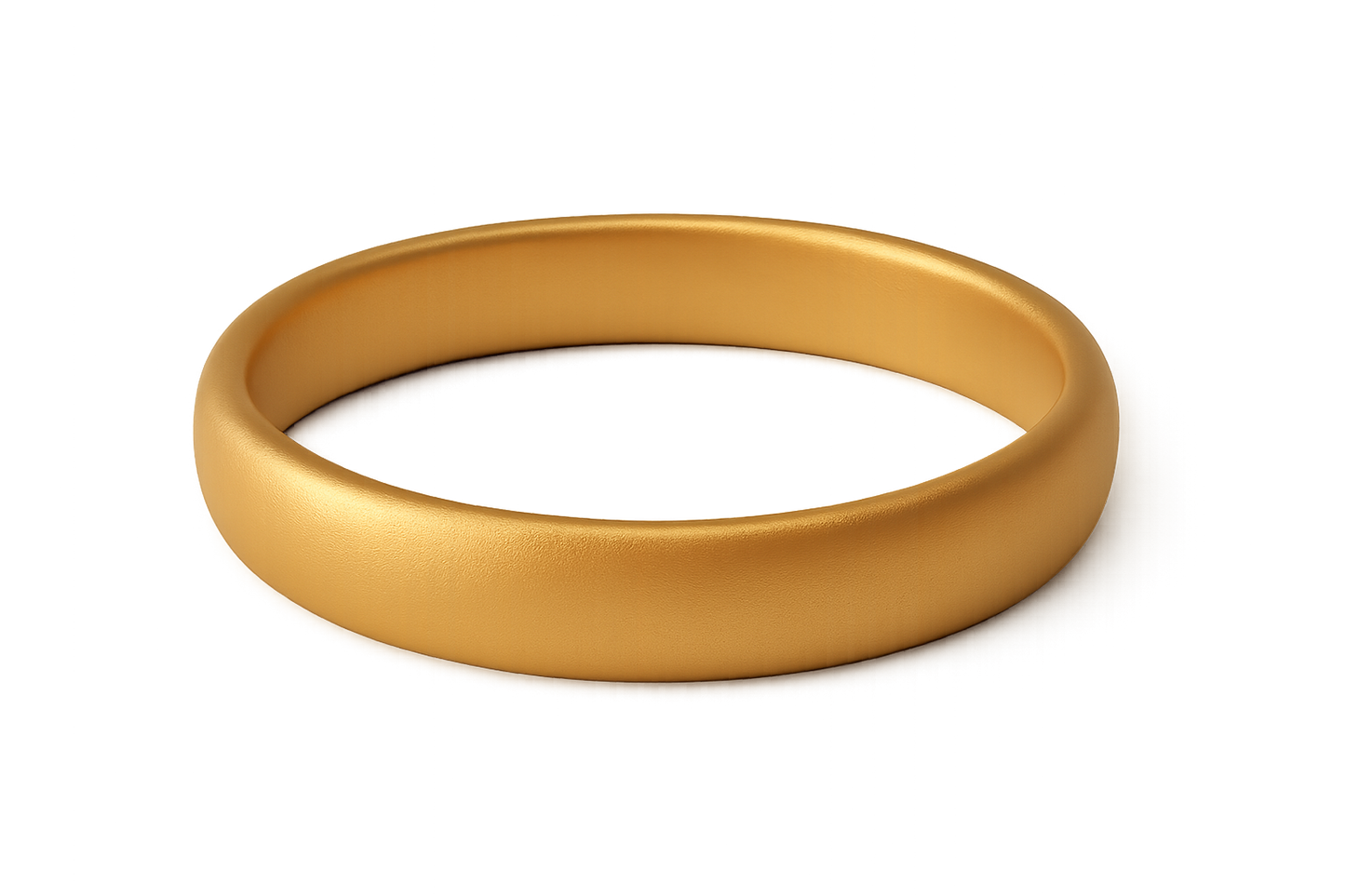 Solid gold kada with simple matte finish design, perfect for gifting and daily wear. with none give the image in png format no background