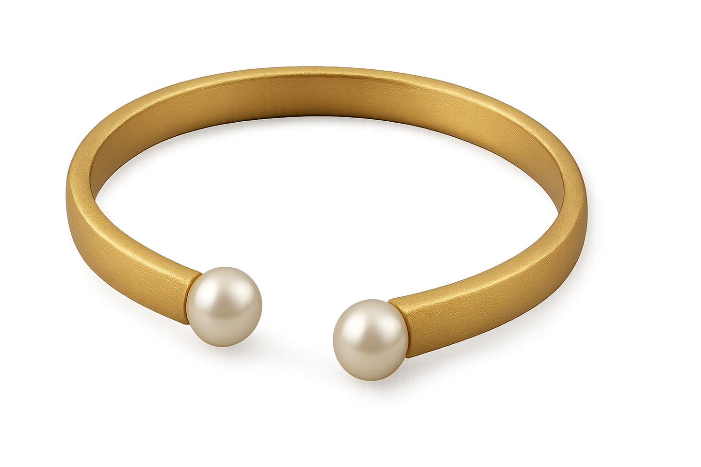 Solid gold kada with simple matte finish design, perfect for gifting and daily wear. with pearl give the image in png format no background  