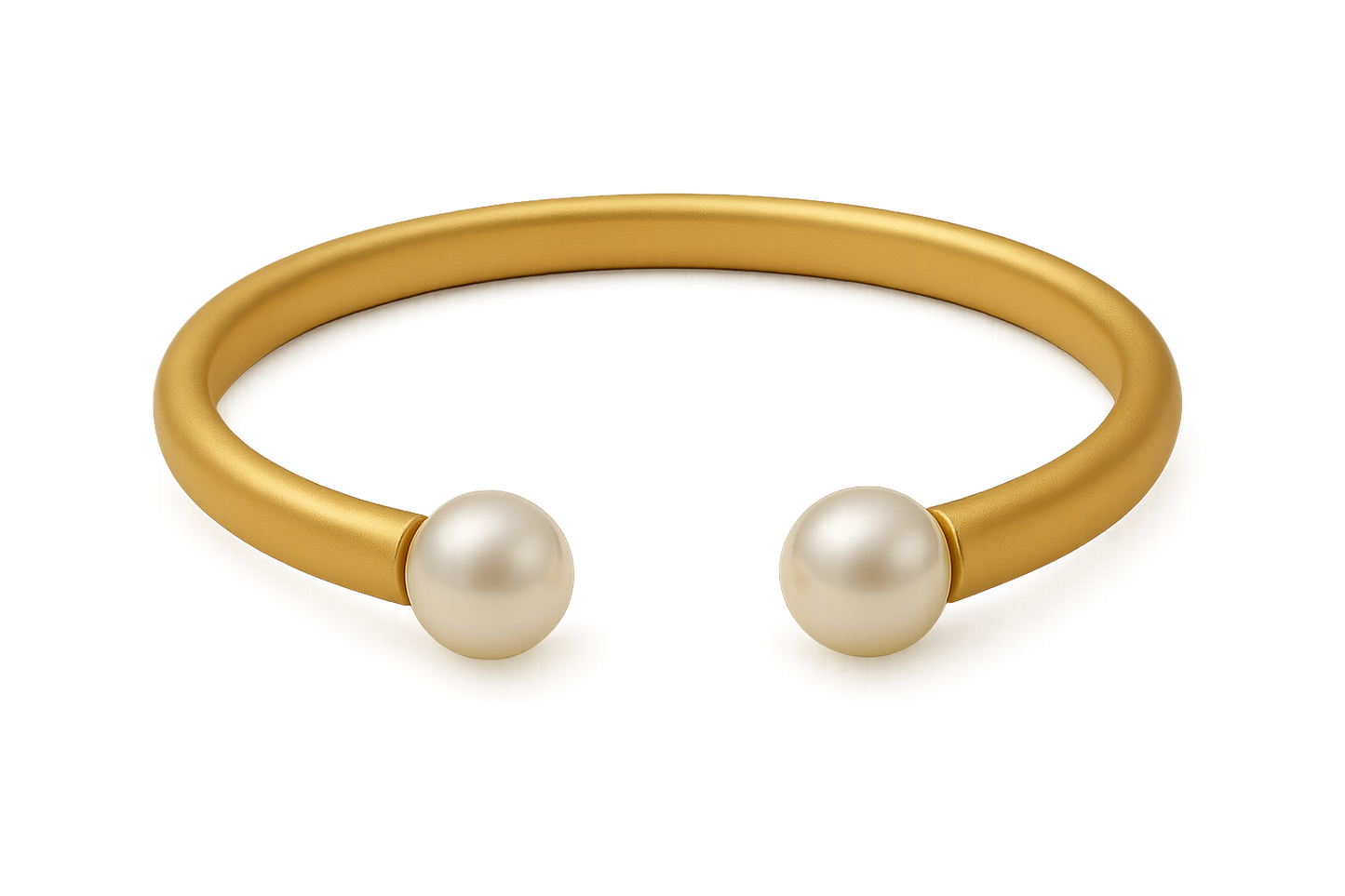 Solid gold kada with simple matte finish design, perfect for gifting and daily wear. with pearl give the image in png format no background 